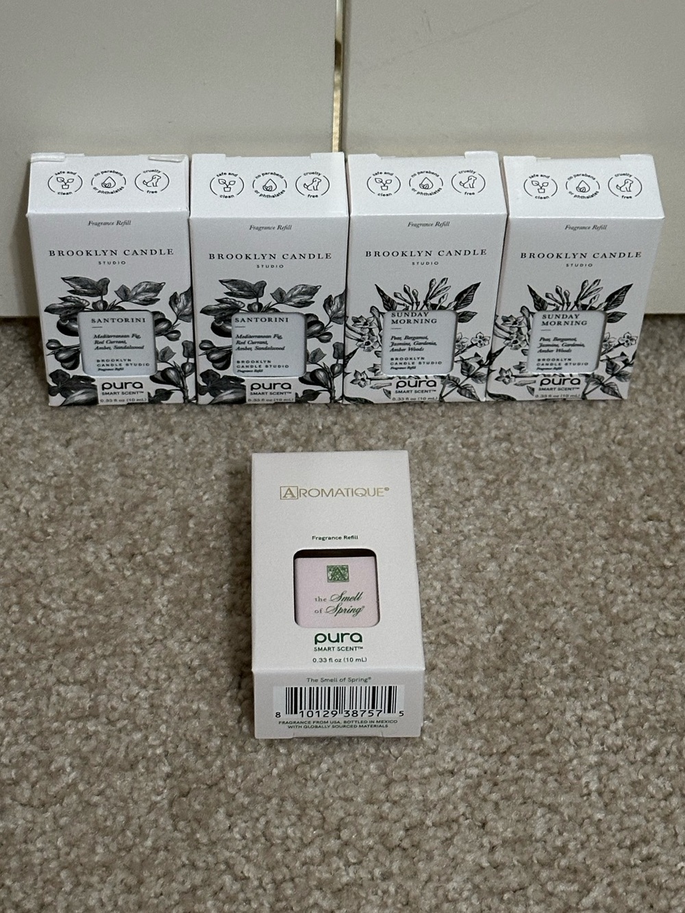 Various Pura Fragrance Refills - Brooklyn Candle (4), Aromatique (1)